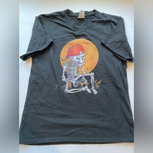 Port & Company Kids Halloween Skeleton Black Tee